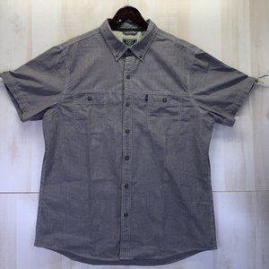 G.H Bass & Co. Men’s SZ XL Short Sleeve Gray Button Down Hiking/Fishing Shirt